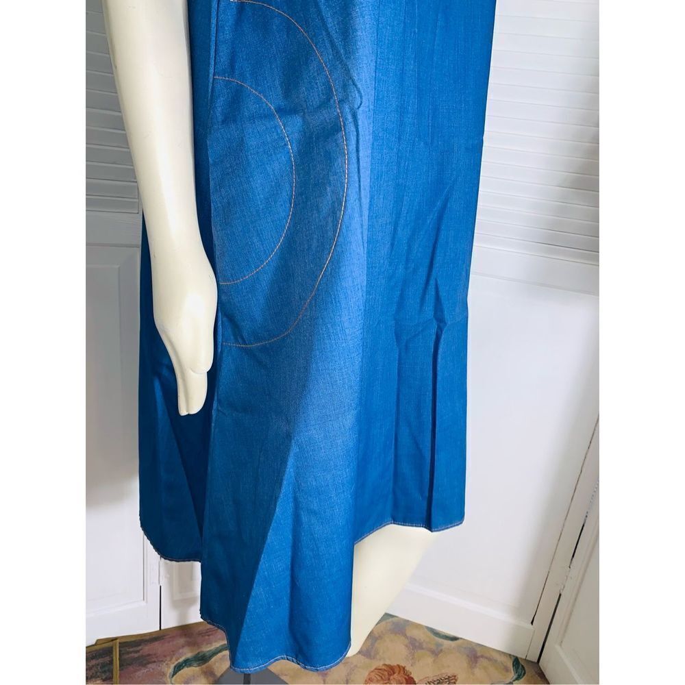 Vintage Loungees Blue Shift Dress Size Large - Picture 8 of 16